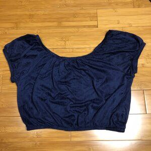 Navy Blue XL Crop Top Soft Stretchy Boho Crop Bohemian Festival Coachella